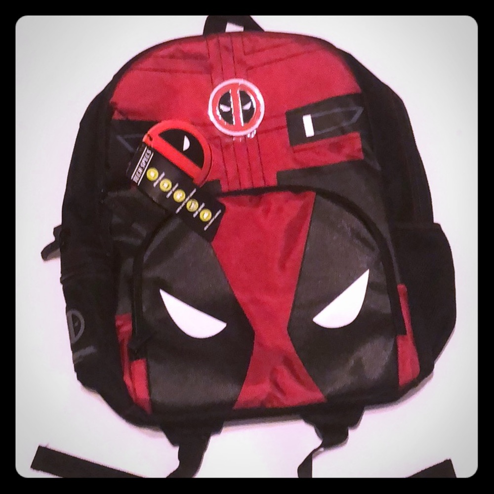 Deadpool backpack pockets zip new